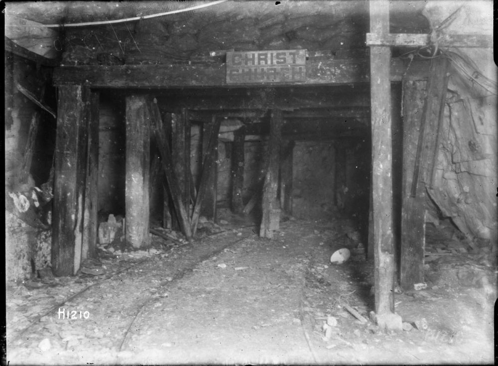 The Christchurch tunnel built by the New Zealand Tunnelling Company in Arras, France. 1917